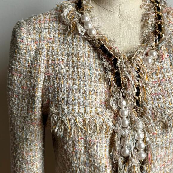 MCGINN FOR NORDSTROM 'Elizabeth' Pastel Tweed Boucle Blazer - Picture 6 of 10